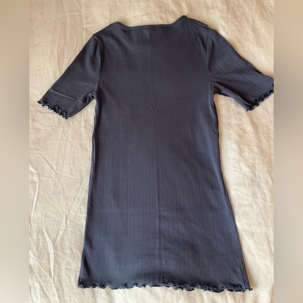 Skall Studio edie pointelle organic cotton tee xs blue - Picture 8 of 9